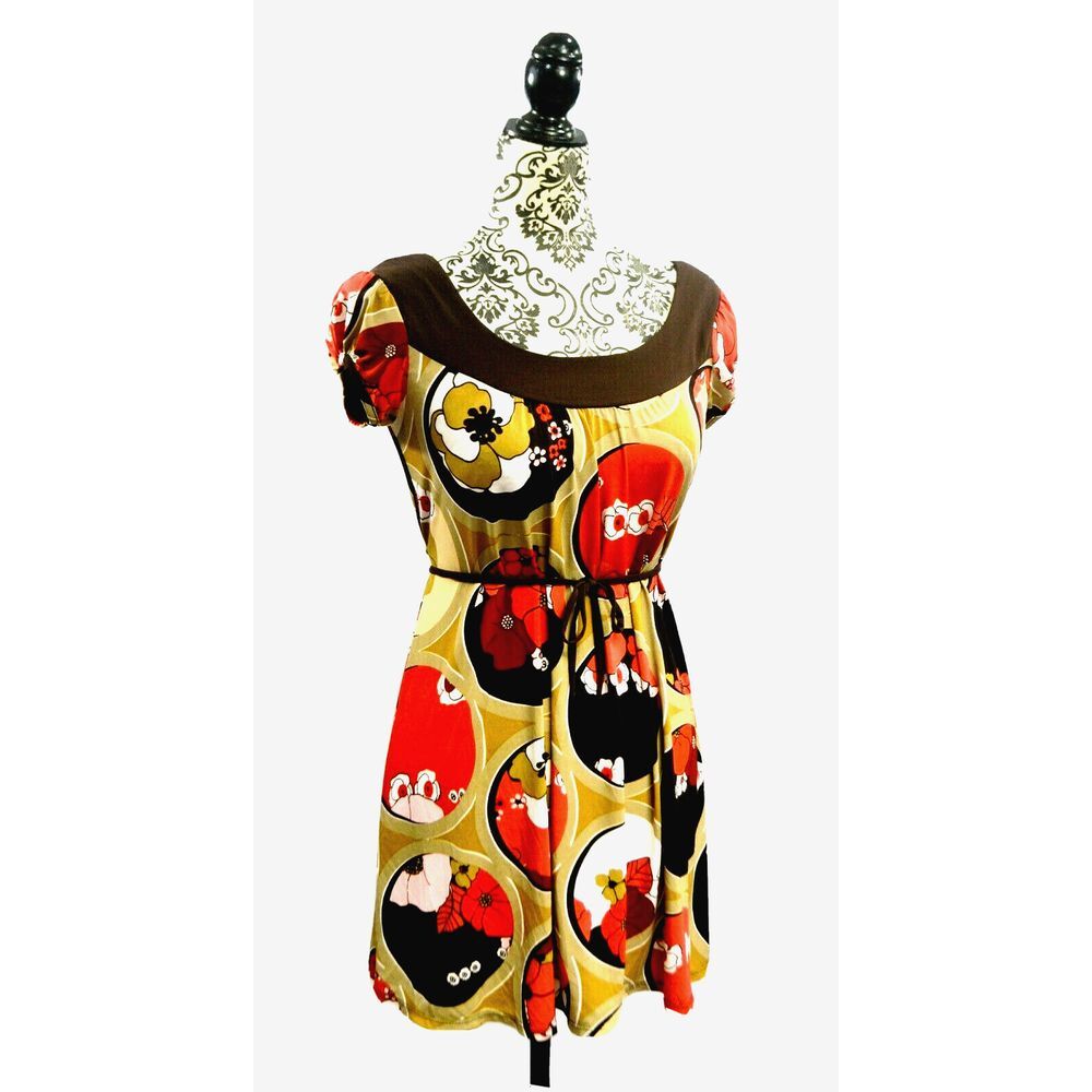 CANDIE'S Women's Cap Sleeve Scoop Neck‎ Polyester Dress SIZE SMALL Floral